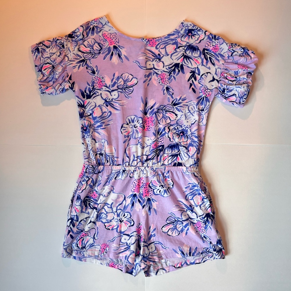 Lilly Pulitzer Lavender Kallima Romper (Trunks in the Air pattern)